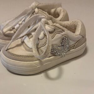 Kids Cream Heart Sneakers